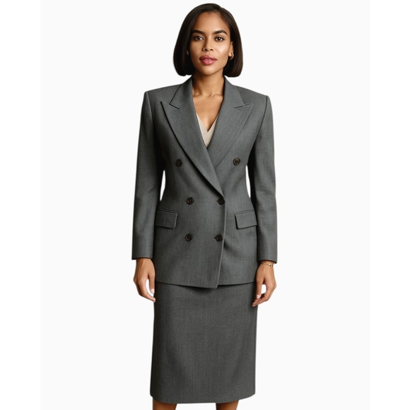 Nicholas Matthews Plaid Vintage Two Piece Skirt Suit Set - Picture 1 of 13